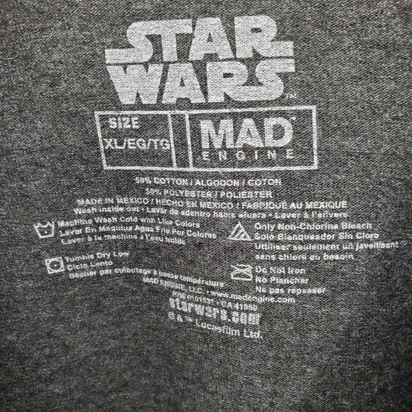 Star Wars Storm Troopers Mens XL T-Shirt Tee Gray Darth Vader Mad Engine Casual - Picture 5 of 7